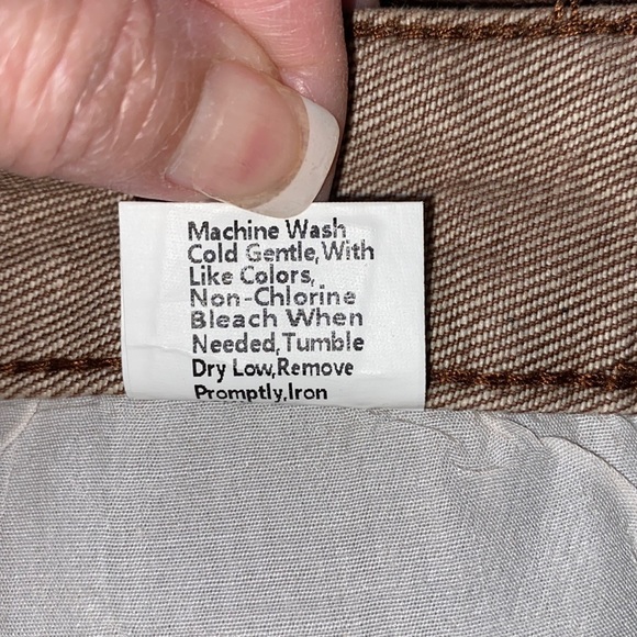 NWT SHEIN Brown Color Block Patch Jeans Size 2 Extra Small - Picture 6 of 9